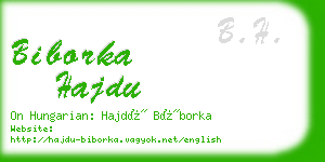 biborka hajdu business card